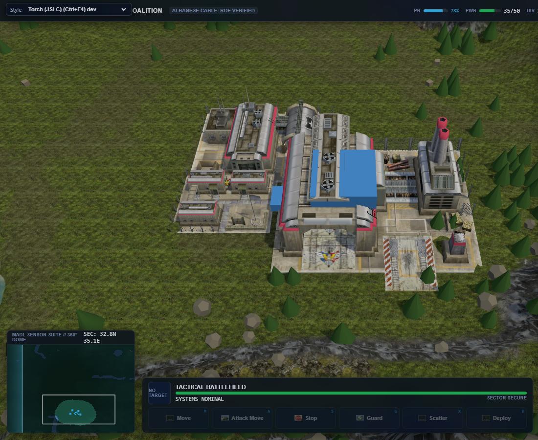 A JSLC base in the field, ready for orders