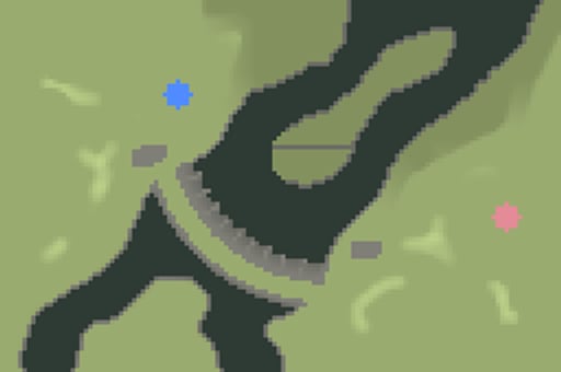 Plan view of the Diego Garcia map: a lagoon between two camps