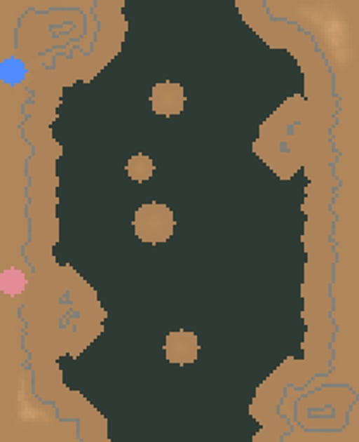 Plan view of the Red Sea SAR map: a long channel with islands