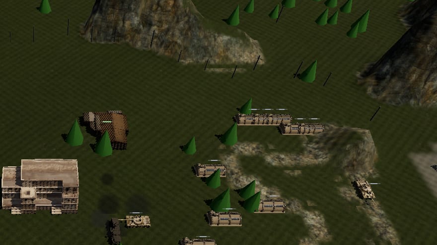 AoI armor and a ruined building on a hillside