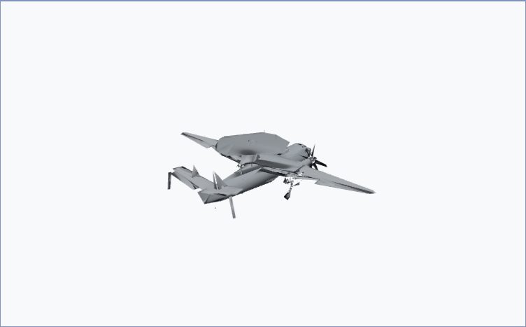 The E-2D Hawkeye model, ready to orbit