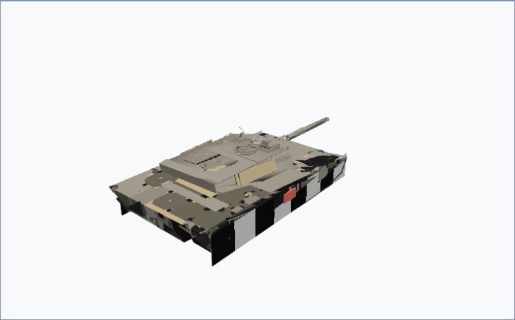 The JCOM main battle tank model, ready to orbit