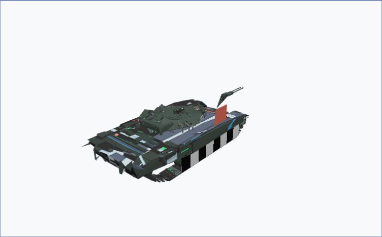 The T-72 Iron Beast model, ready to orbit